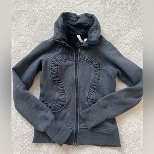 Lululemon Sparkle Cuddle Up Jacket Hoodie Sweatshirt Heathered Black Size 6